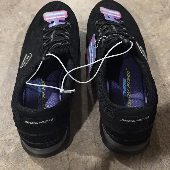 (J31) Skechers Women's Black Athletic Shoes Memory Foam Sz 8 - Picture 4 of 7